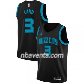 Camiseta Hombre Charlotte Hornets Jeremy Lamb 3 2018-19 Jordan Brand City Edition Negro Swingman